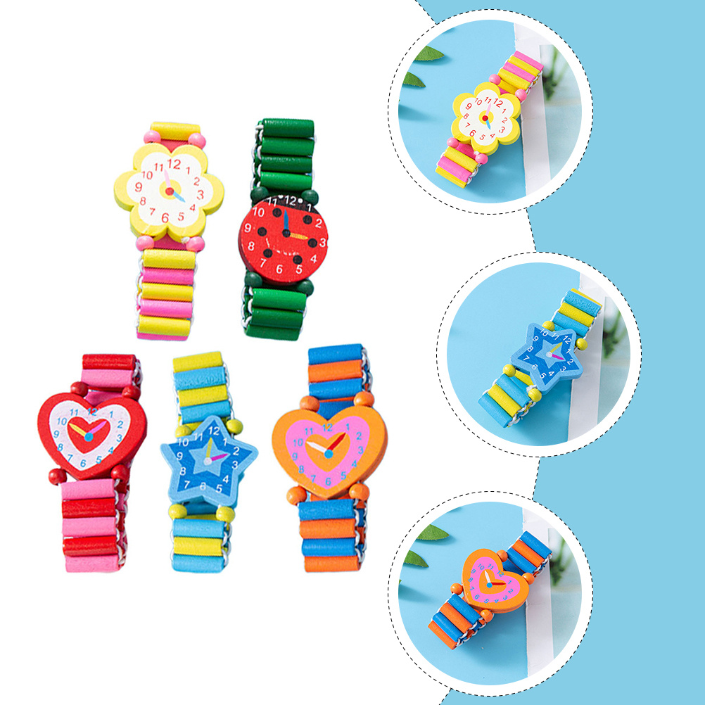 Education Kids Ru - 5 stks kinderen kleurrijke armband houten