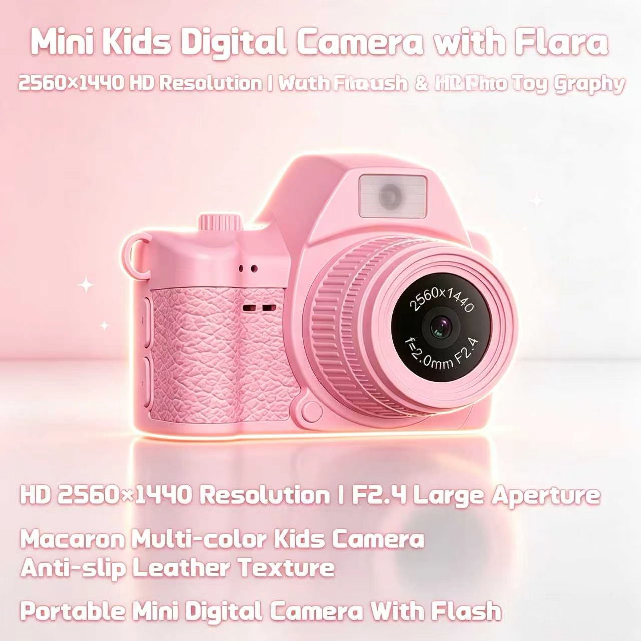 Kids Education News - Macaron Kids Digitale Camera Met Flitser