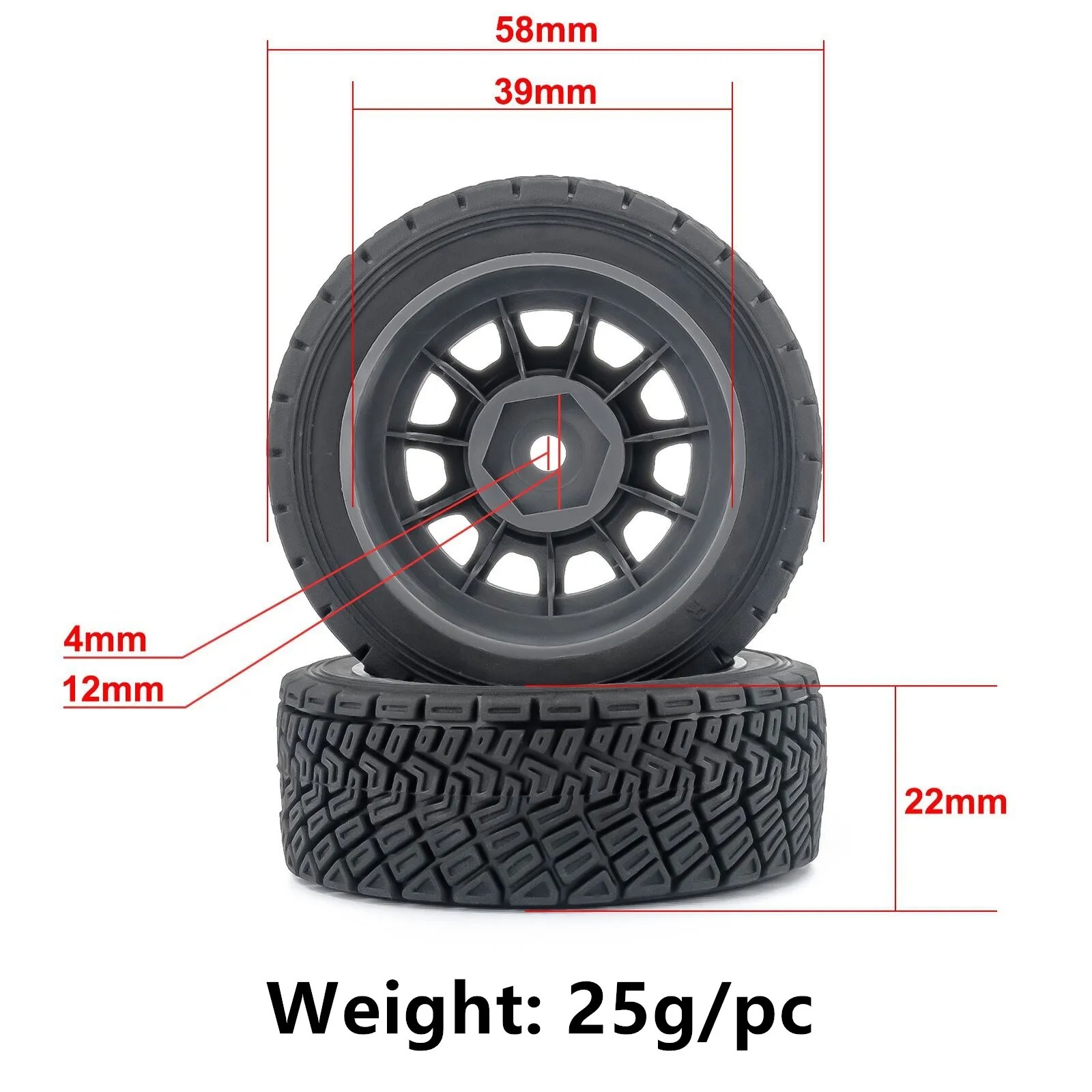 4 stuks 1/14 RC WRC rallybande - Tamiya Model Rc Car recensie en prijs