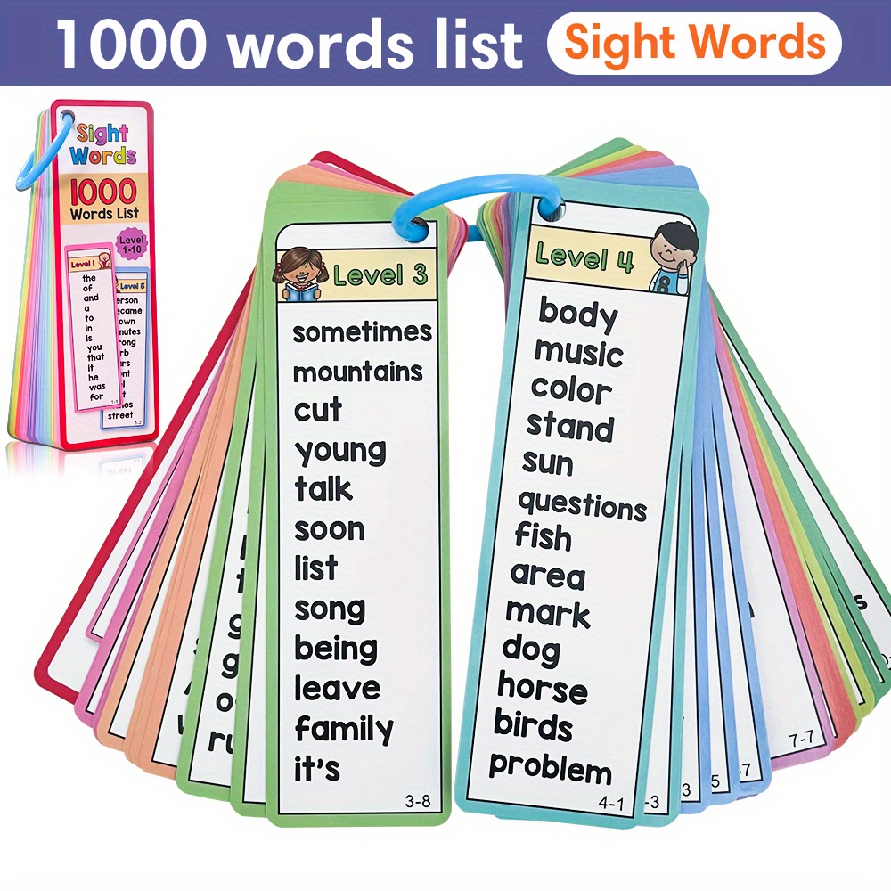 1000 zichtwoorden Flash-kaarte - Kids Education Words recensie en prijs