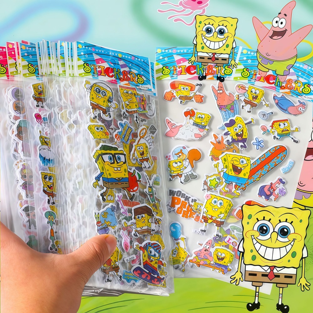 12-pack SpongeBob 3D-stickers  - Kids Education Movies recensie en prijs