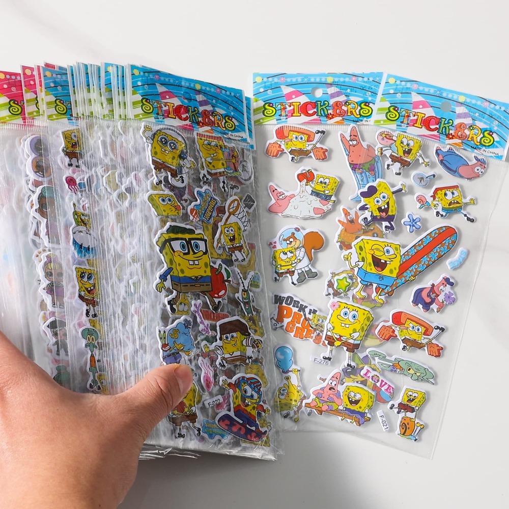 12-pack SpongeBob 3D-stickers  - Kids Education Movies recensie en prijs